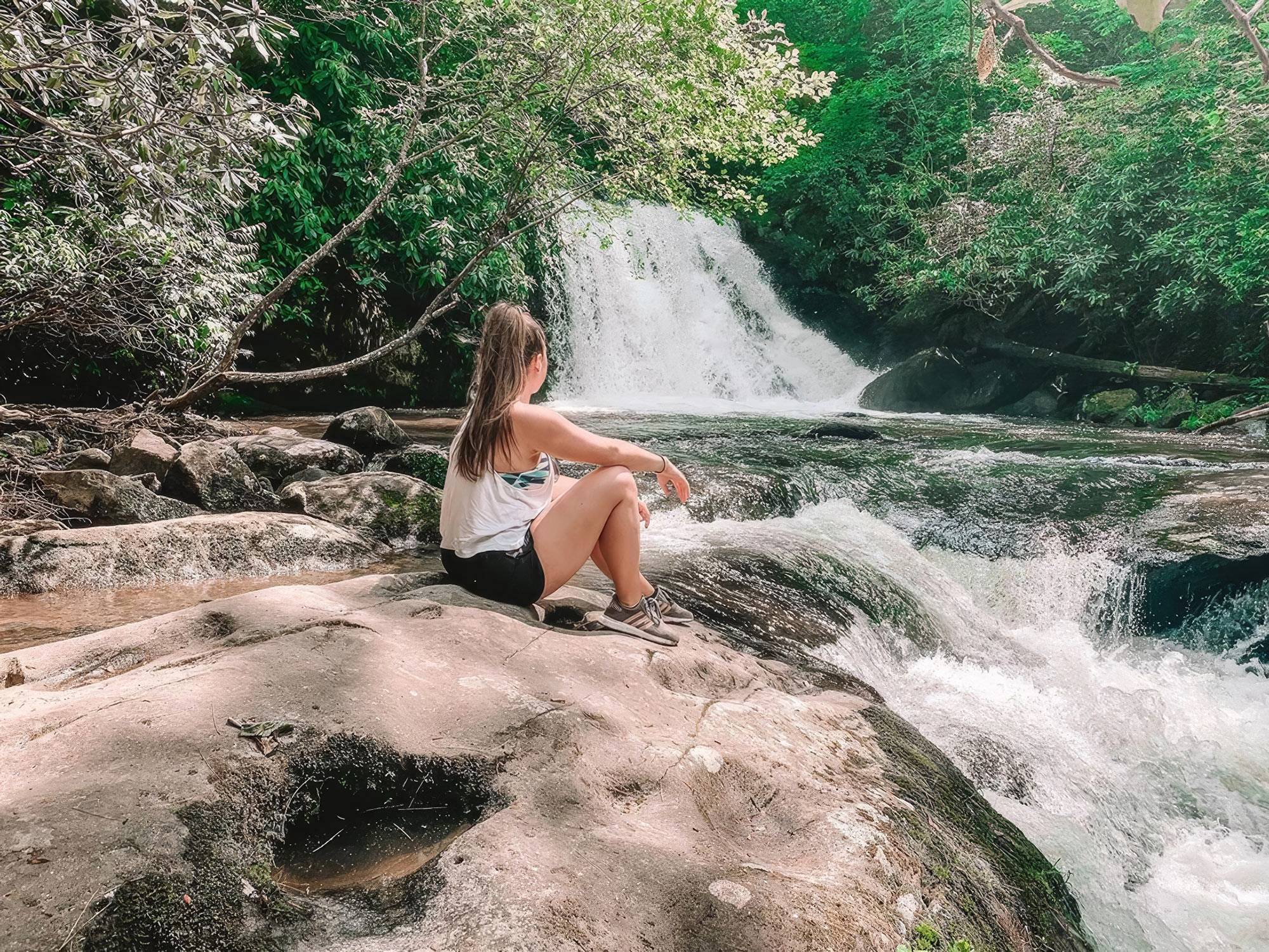 Woman enjoying nature at Lake Santeetlah Lodge